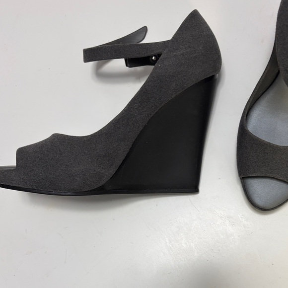 Melissa Charcoal Peep-Toe Heels - Picture 2 of 2